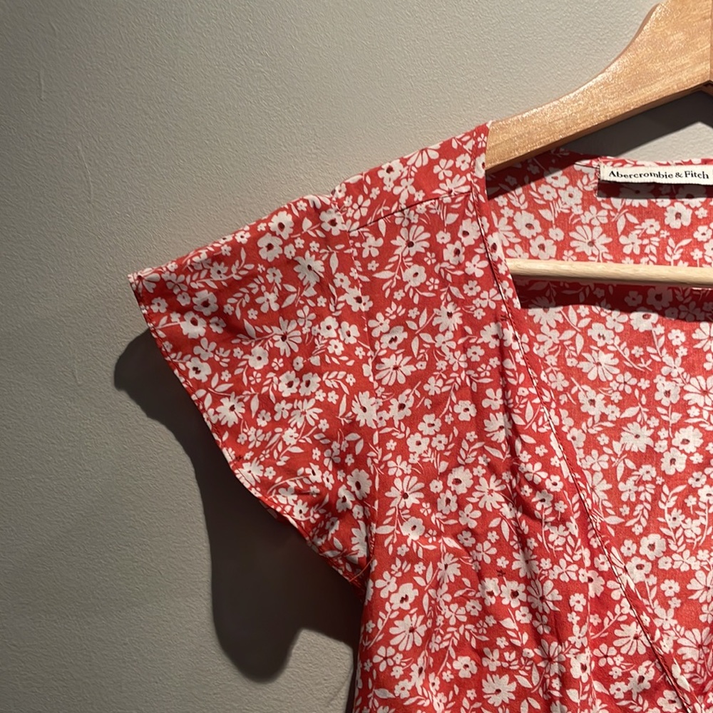 Abercrombie & Fitch floral orange wrap dresss